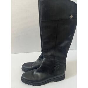 Women's Franco Sarto Cosmina Black Leather Back Zip KneeHigh Riding Boots Sz 9.5